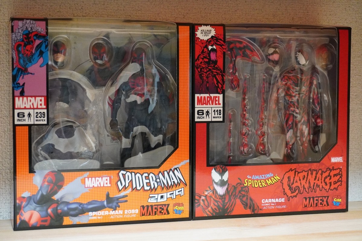 MAFEX Carnage No.118 & Spider-Man 2099 No.239 Comic Ver. Action