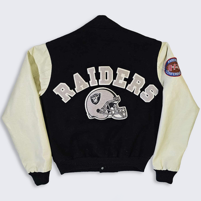 Los Angeles Raiders Vintage 80s Chalk Line Varsity Jacket - Wool
