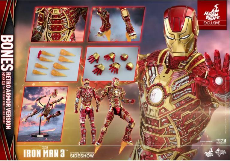HOT TOYS EXCL. MMS412 IRON MAN 3 BONES MK41 MARK XLI RETRO ARMOR