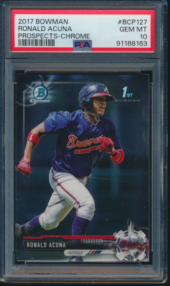 PSA 10 RONALD ACUNA JR. 1st 2017 Bowman Chrome Braves Rookie Card