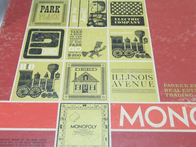 Vintage 1964 Monopoly Board Game Red Box Parker Brothers Complete