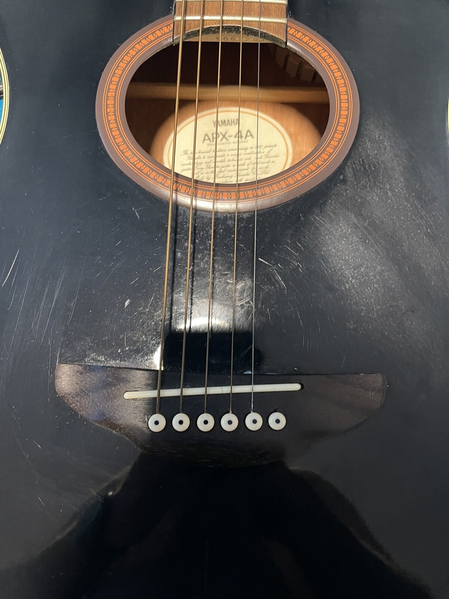 Black Yamaha APX-4A Acoustic Electric Guitar Missing 1 String | eBay