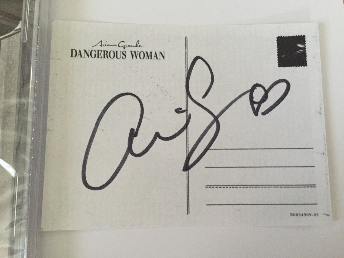 New Ariana Grande Dangerous Woman SIGNED Autograph Postcard CD