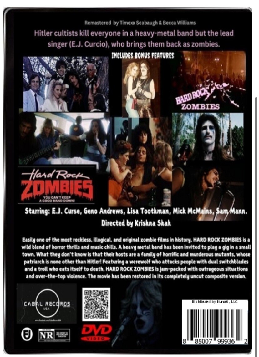 Hard Rock Zombies (reissued) DVD +FREE Streaming & Bonus features