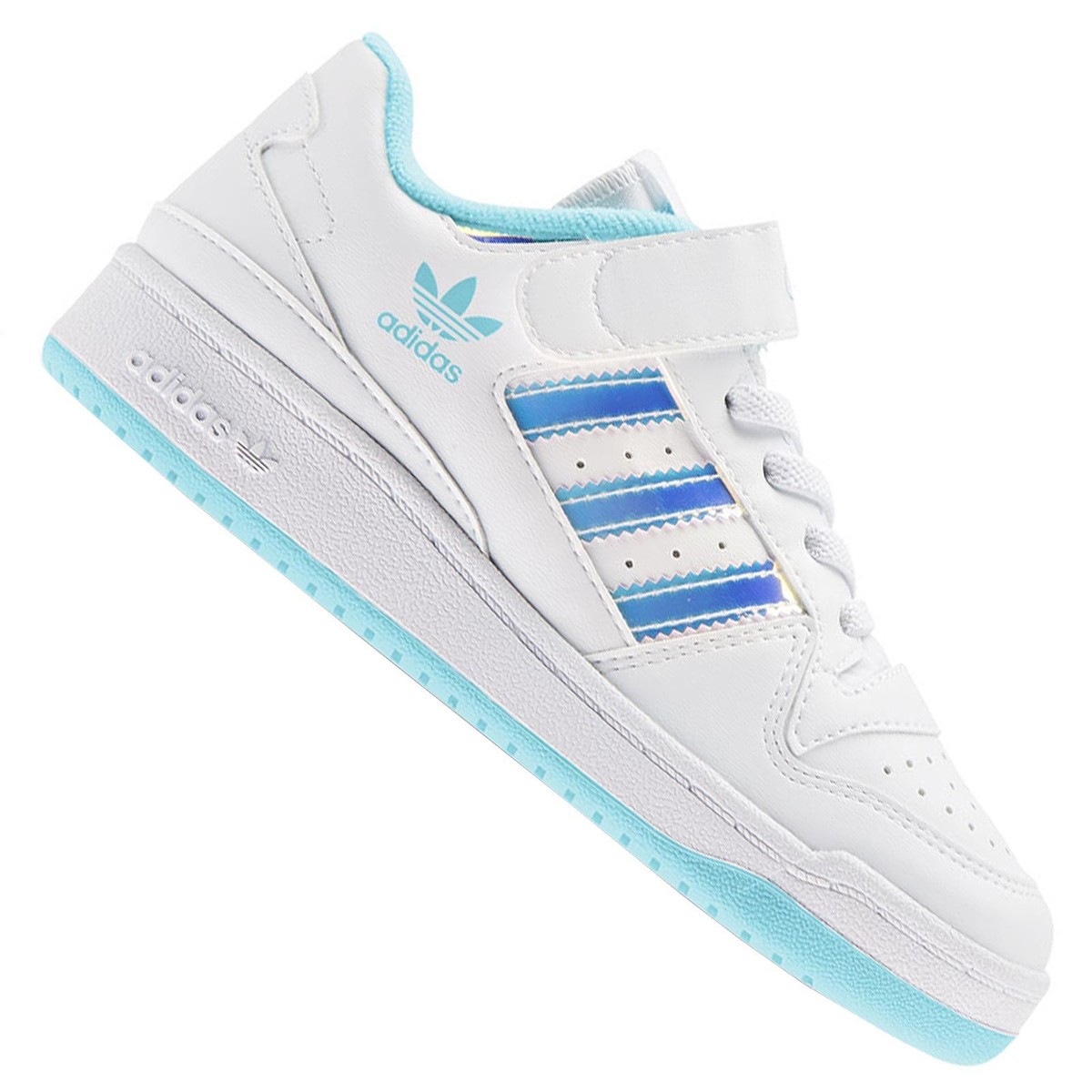 Adidas Forum Iridescent Low 84 Children Trainers Shoes Touch
