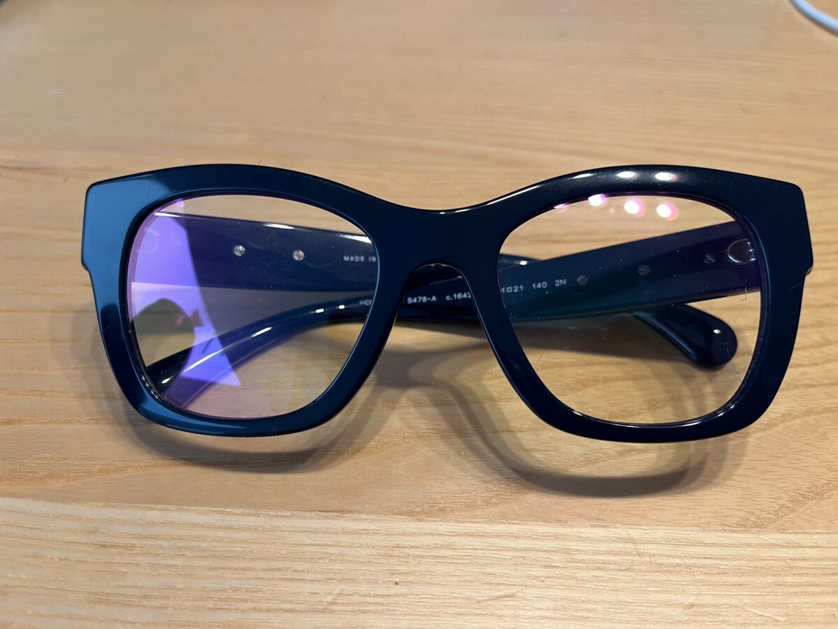 CHANEL 5478-A Womens Sunglasses Black Side Logo Mark Faux Pearl | eBay