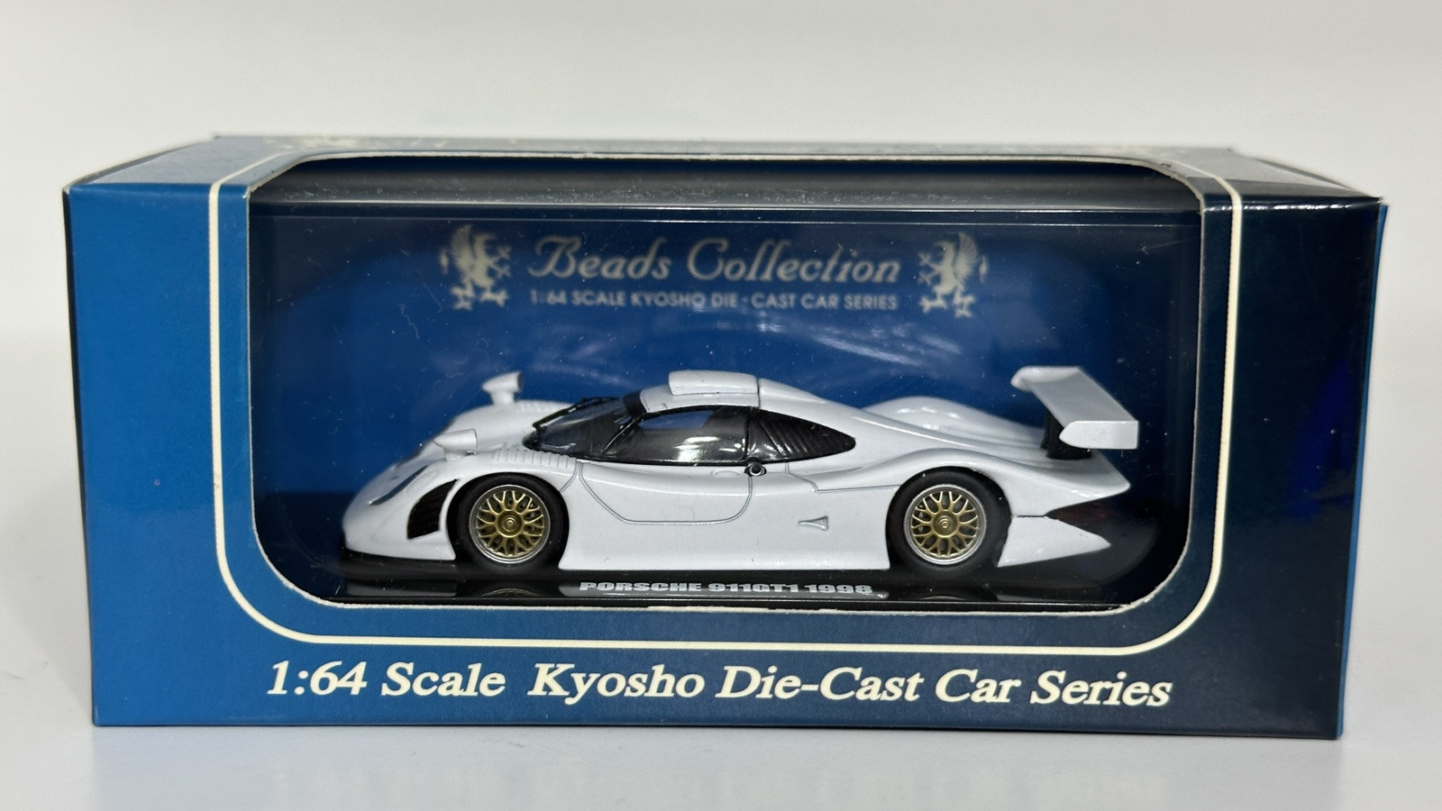 Kyosho Beads Collection 1/64 Porsche 911 GT1 Road car 1998 White