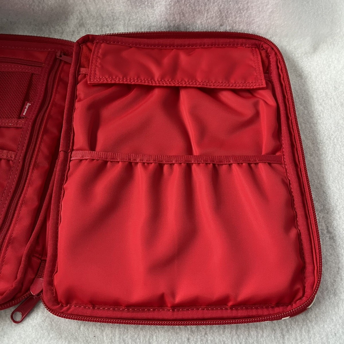 SUPREME x PORTER YOSHIDA Red Ipad Case Zip Around F*ck You Pay Me