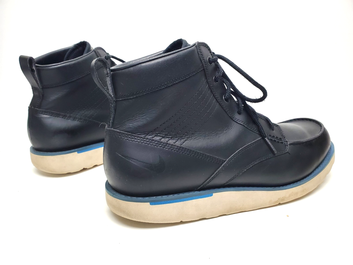 NIKE ACG KINGMAN Lightweight Welted Black Leather Moc Toe Boots