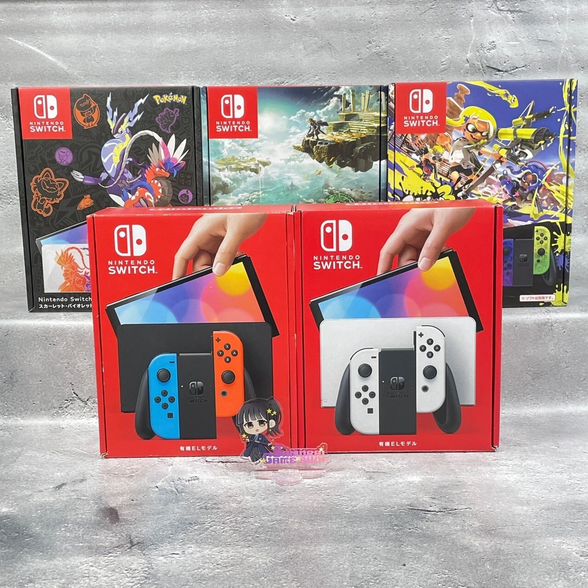 Nintendo Switch 64 GB OLED Console White Neon Red & Blue Zelda