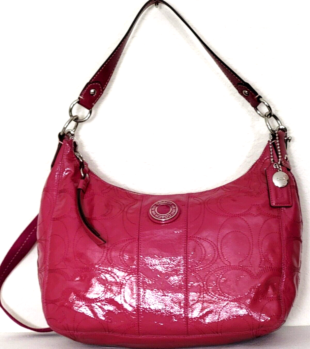 🌞COACH 1941 F19282 MAGENTA PINK LEATHER C-STITCH TOP ZIP SHOULDER