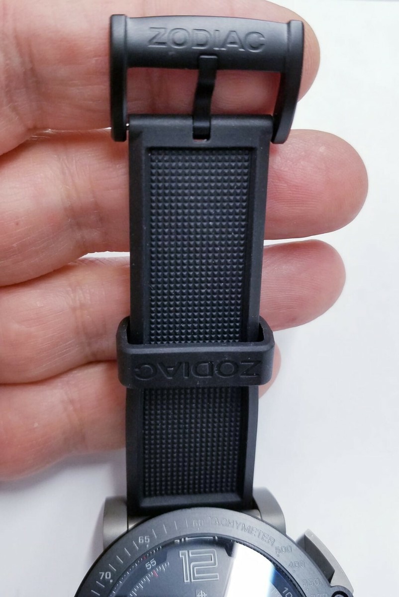 Zodiac ZMX-02 Racer Mens Black Dial Black Rubber Band Strap Watch