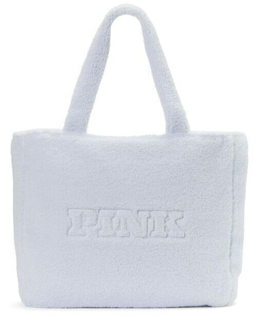 VICTORIA'S SECRET PINK SHERPA FLEECE LOGO TRAVEL BEACH GYM TOTE