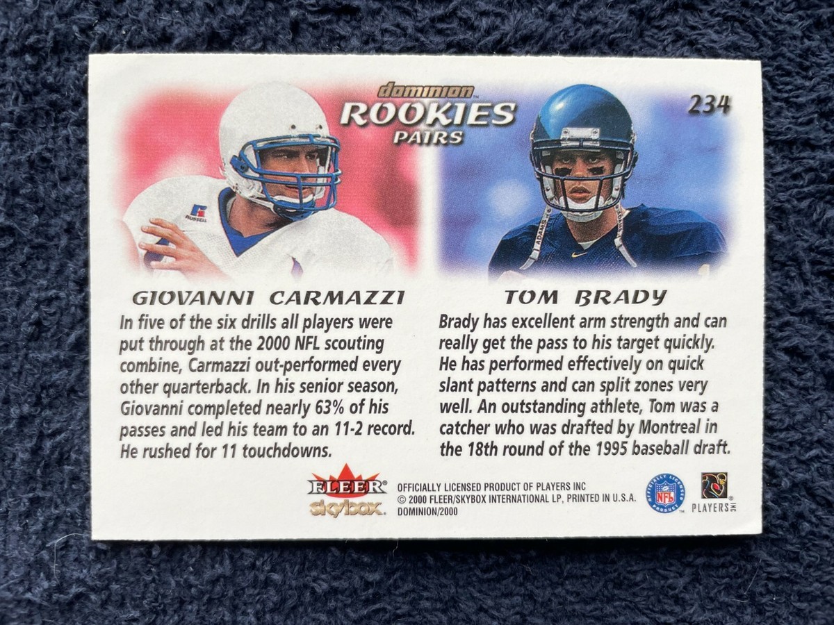 Tom Brady-Giovanni Carmazzi #234 - 2000 Fleer Dominion - Base