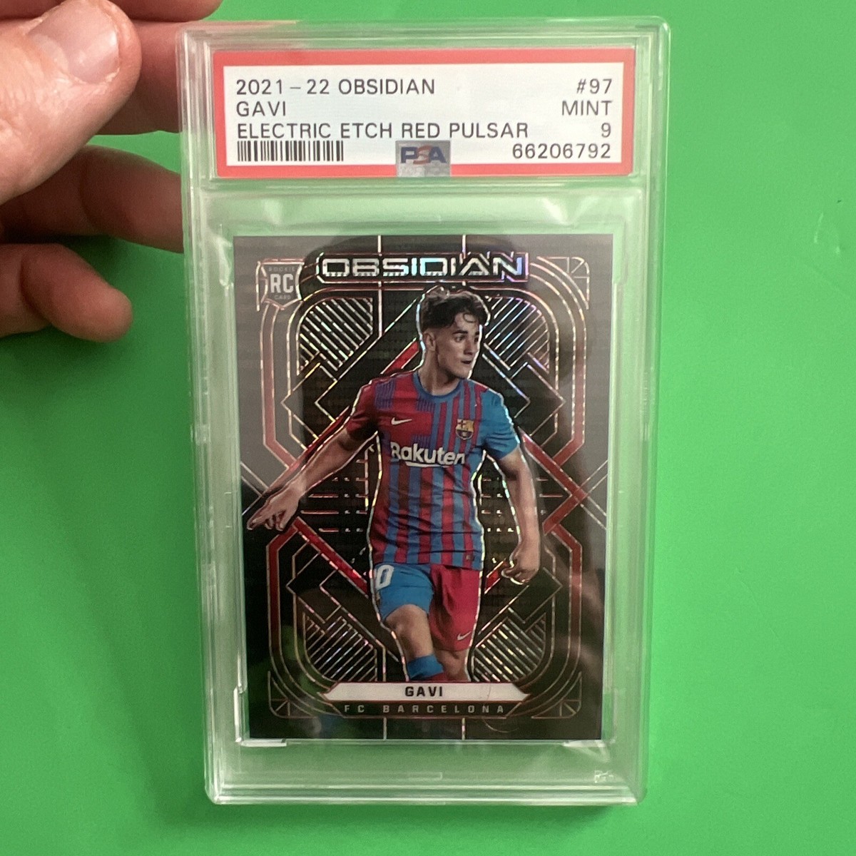 2021-22 Panini Obsidian - Gavi #97 Electric Etch Red Pulsar /26