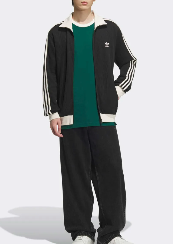 Adidas Waffle BB Track Top Unisex Sports Jacket Casual Top Black