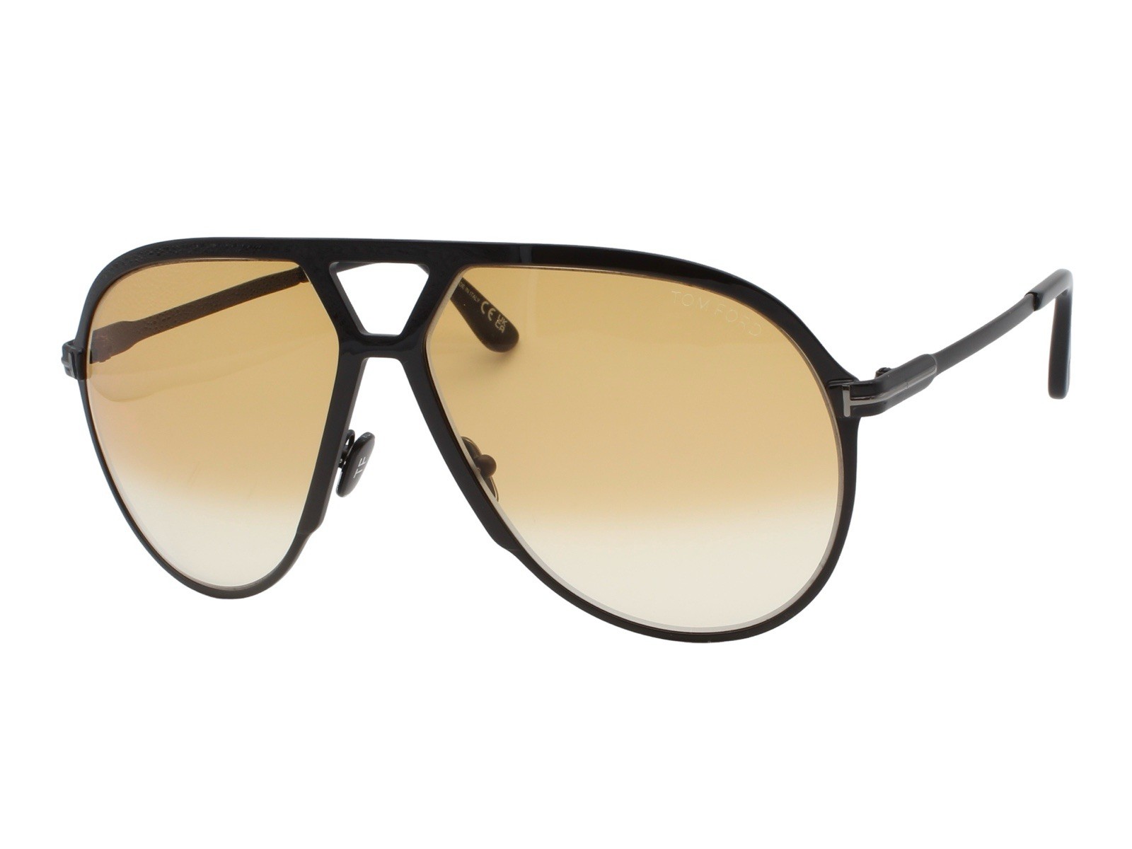 Tom Ford Xavier TF 1060 01F Shiny Black Brown Gradient Sunglasse