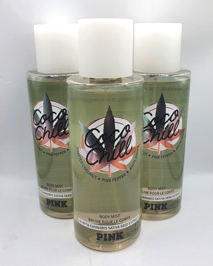 VICTORIA'S SECRET PINK COCO CHILL BODY MIST 8.4 FL OZ (SET OF 3