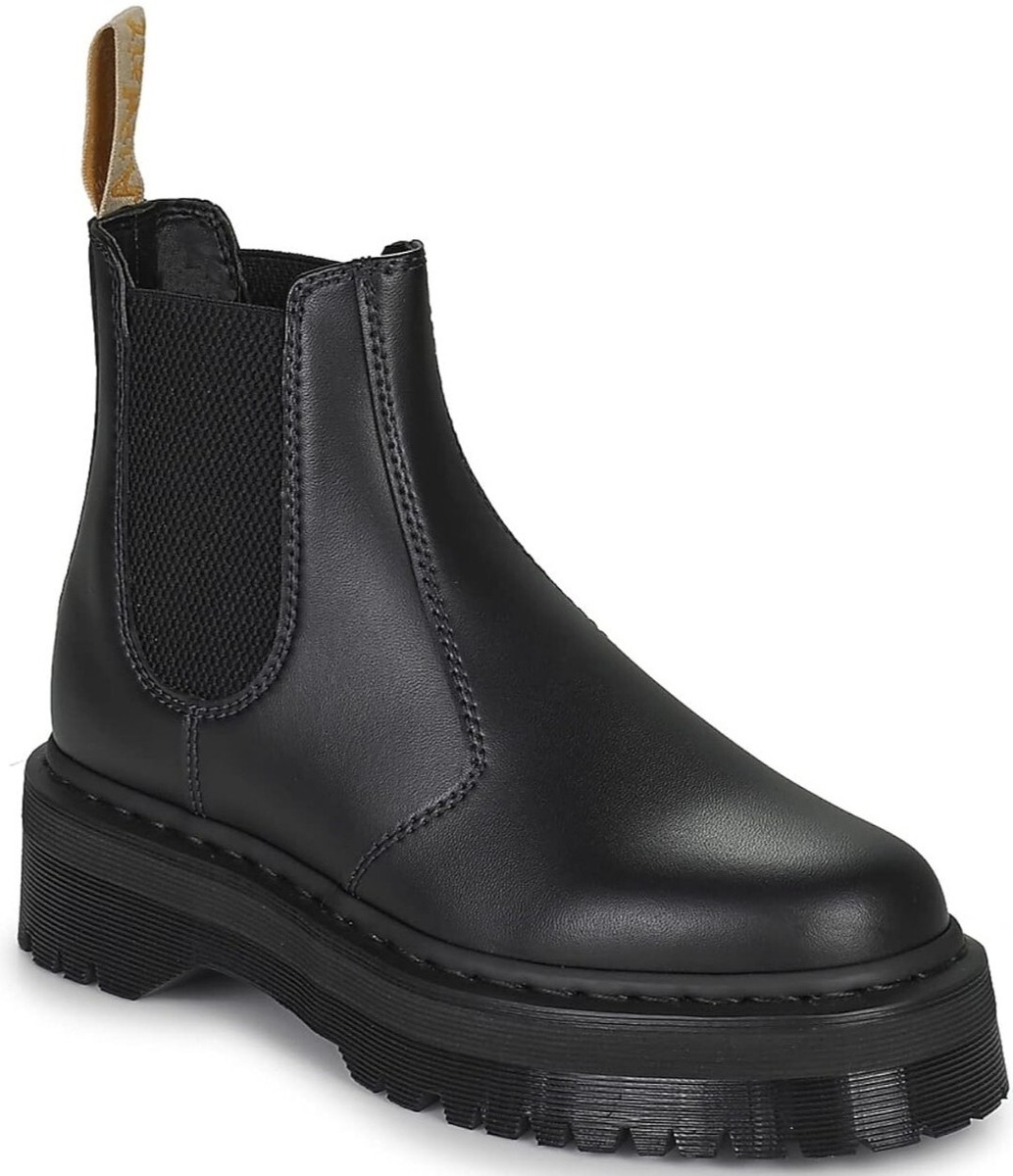 🔥 DR. MARTENS V 2976 Quad CHELSEA Boots Black Felix Rub Off: sz