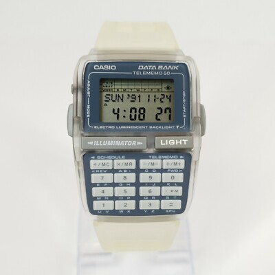 NOS CASIO DBC-63 DATA BANK TRANSPARENT CALCULATOR VINTAGE DIGITAL