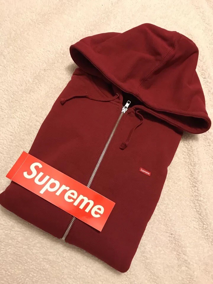 SUPREME SMALL BOX LOGO ZIP UP Hoodie SWEAT CARDINAL RED XL EXTRA