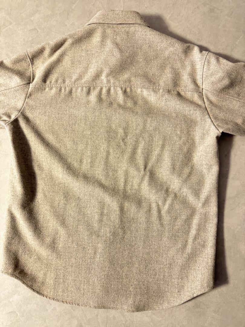 AURALEE Super Milled Shetland Wool Shirt 100% Wool Gray Beige Size
