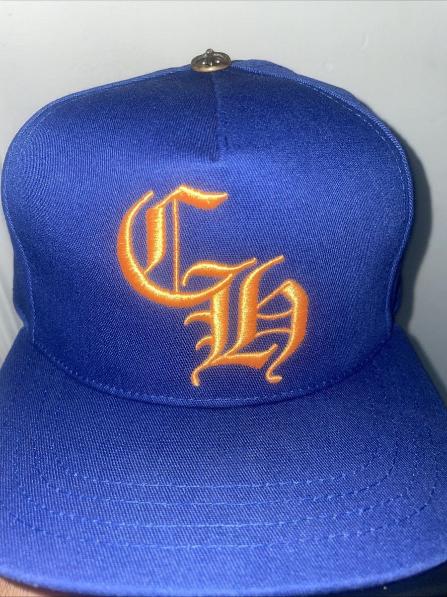 Chrome Hearts CH Logo Trucker Blue Orange Baseball Cap Snapback