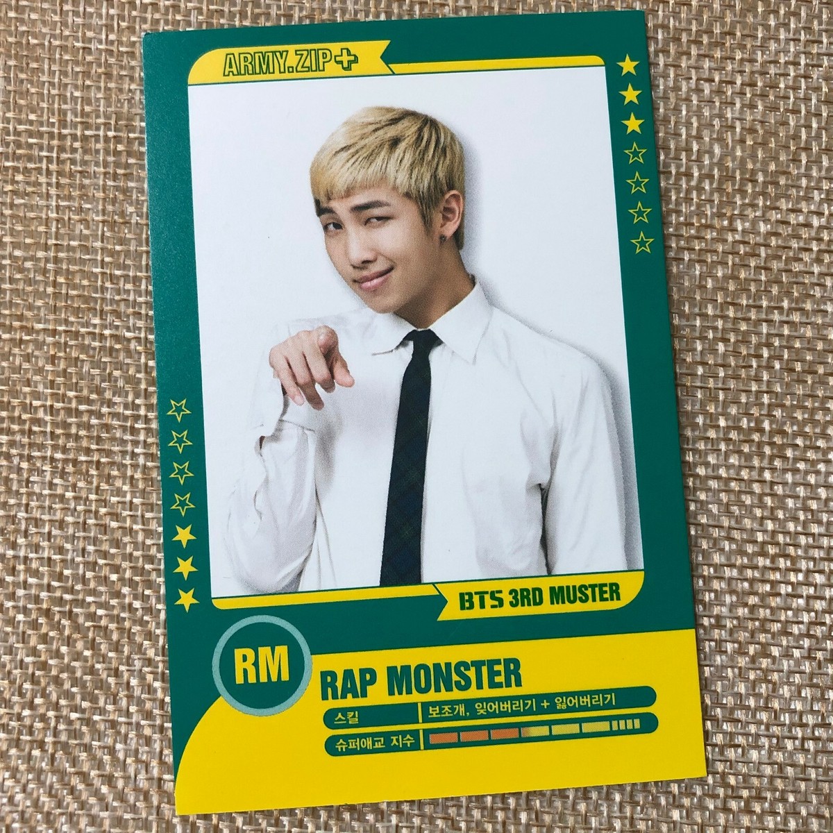 BTS RM 3/7 [ 3rd Muster ARMY.ZIP ] Official Player Card Photocard