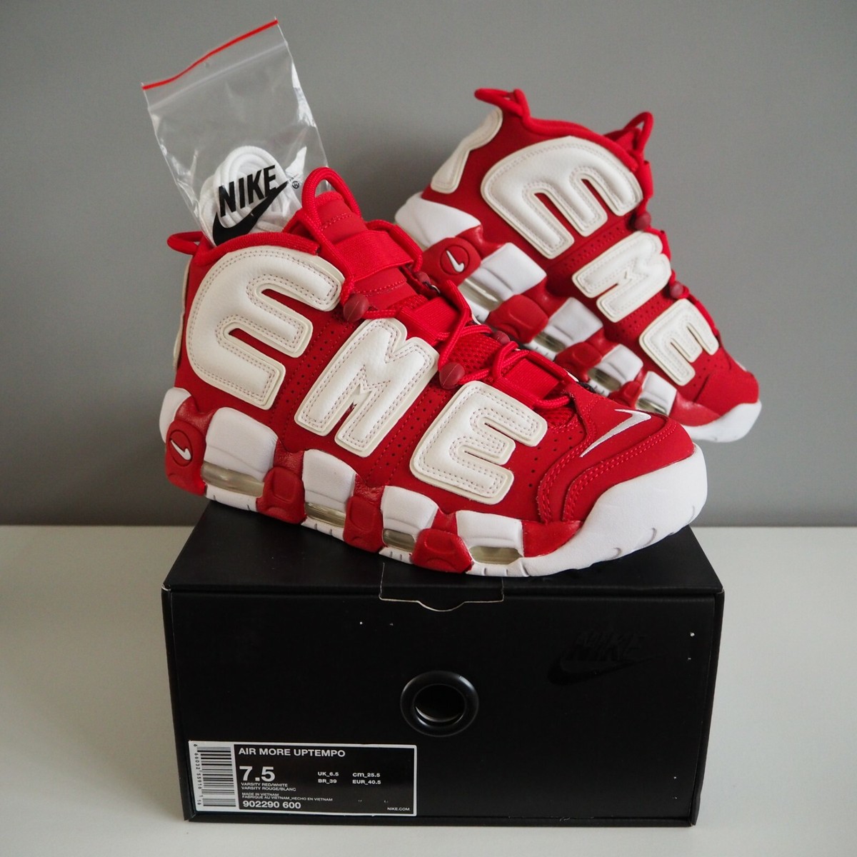 Nike Air More Uptempo Supreme Suptempo Red US7.5 | eBay