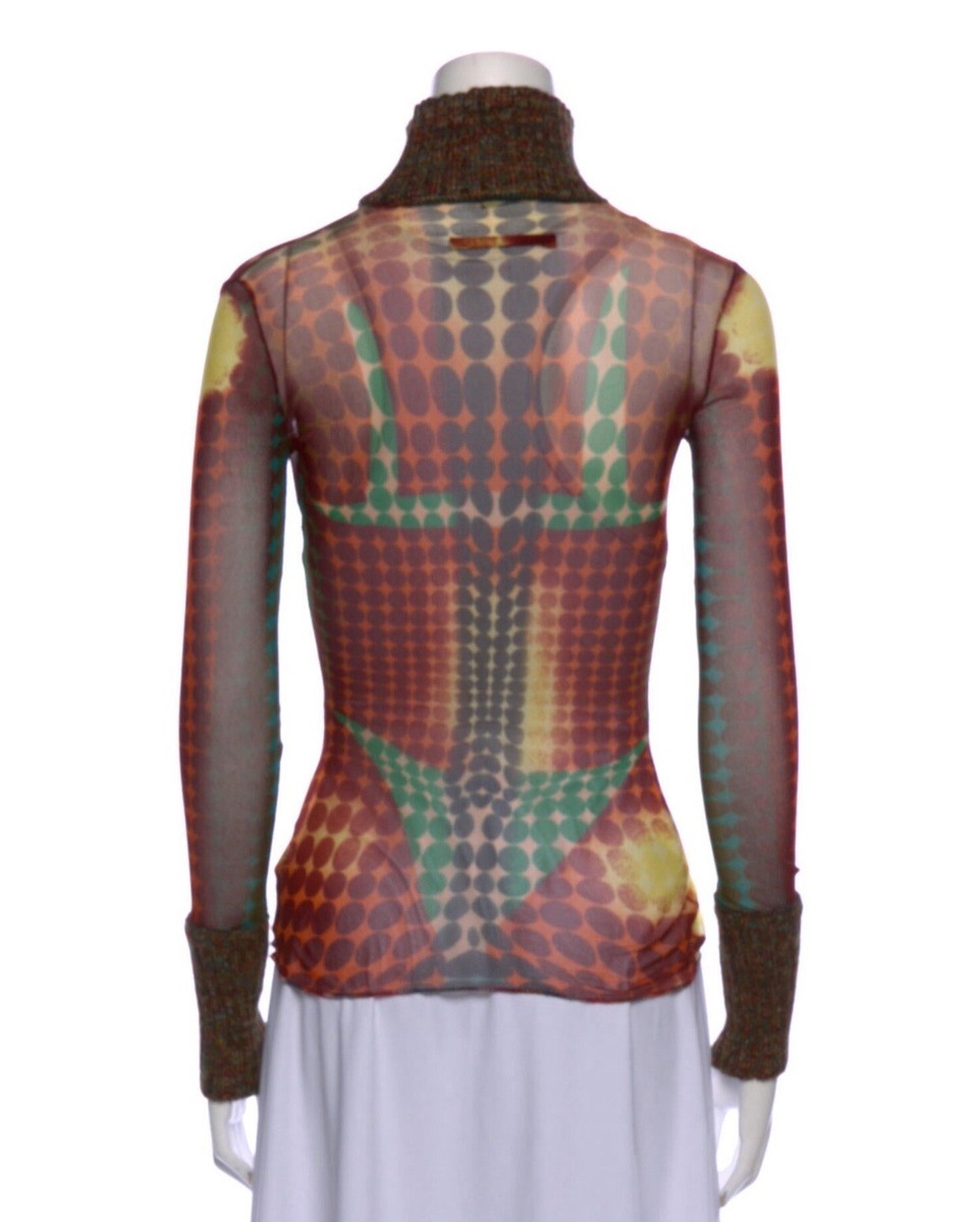 Rare Jean Paul Gaultier F/W 1995 Runway Iconic Cyber Dots Sheer