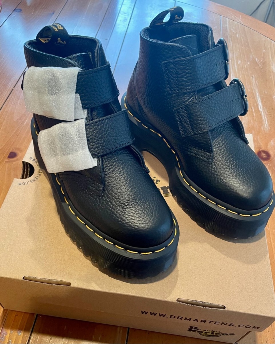 Dr. Martens DEVON HEART LEATHER PLATFORM BOOTS Black Size 5 | eBay