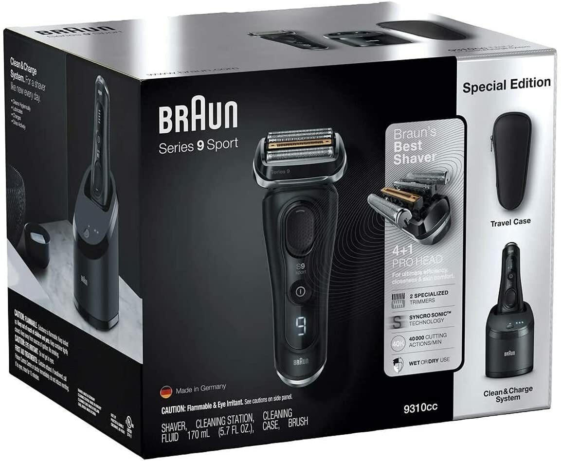 Braun Series 9 Sport 9310CC Wet Dry Shaver Clean & Charge System