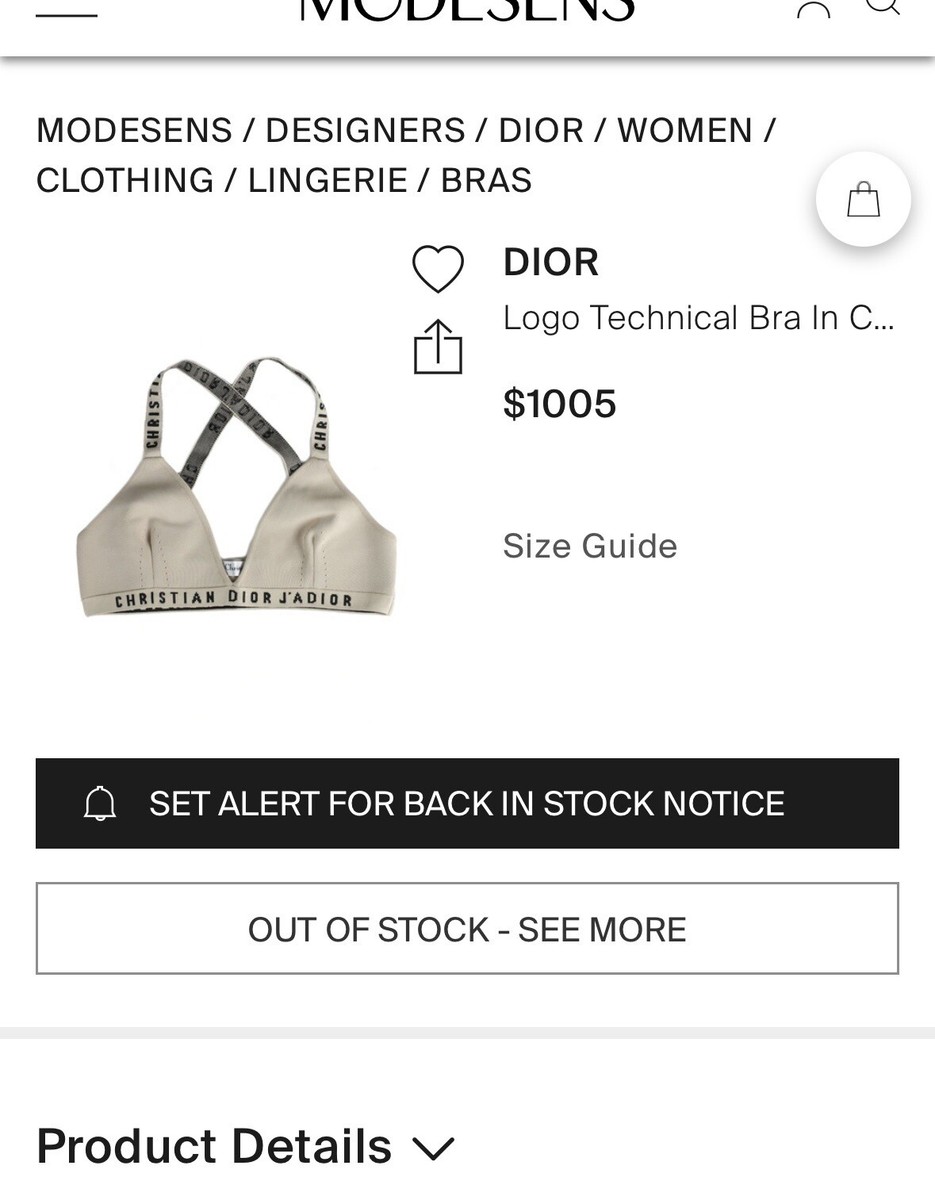 Iconic Authentic Christian Dior J'Adior Logo White Bralette Crop