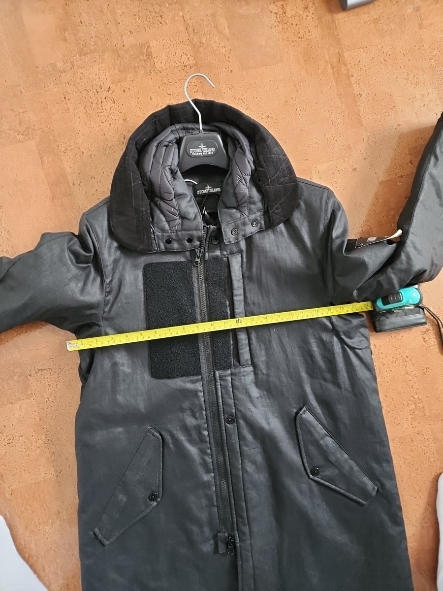 Stone Island Shadow Project Rubberized Linen black jacket M medium