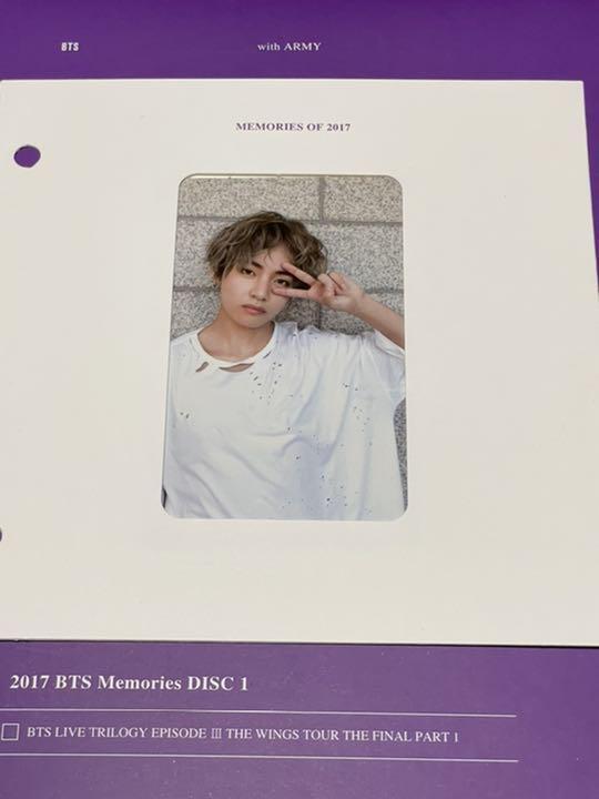 card only】Official BTS memories of 2017 Blu-ray ver. V taehyung