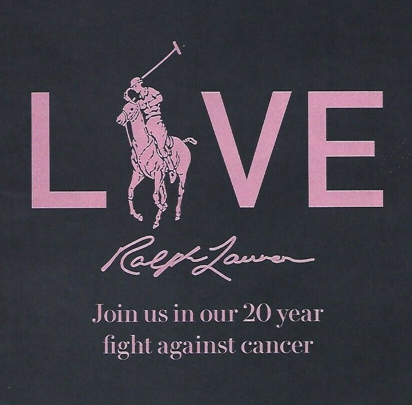 Ralph Lauren Pink Pony Print Ad, 20 Year Fight Against Cancer