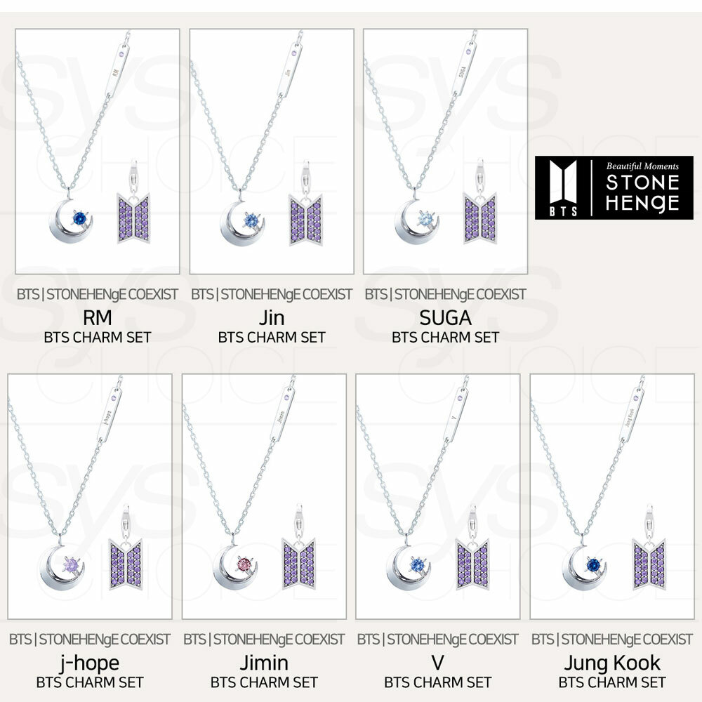 BTS STONE HENgE MOMENT OF LIGHT Necklace+BTS CHARM SET COEXIST Ver