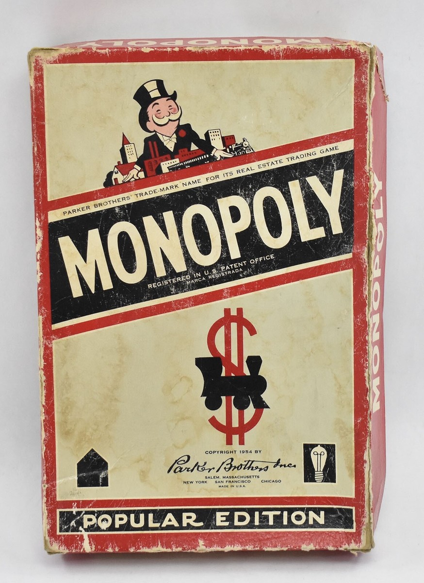Monopoly Vintage Incomplete Board Game Parker Bros 1954 | eBay