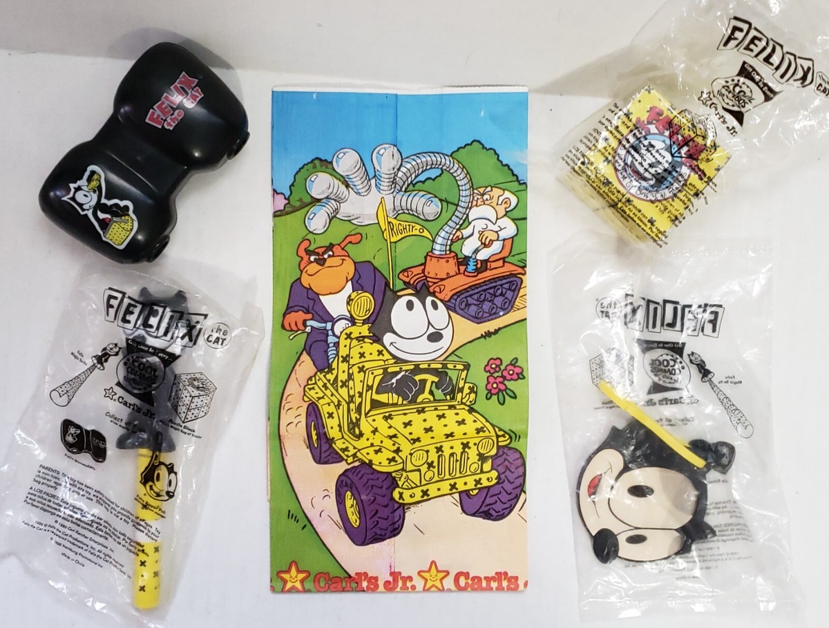 1999 Carl's Jr Felix the Cat Set of 4 with bag | eBay
