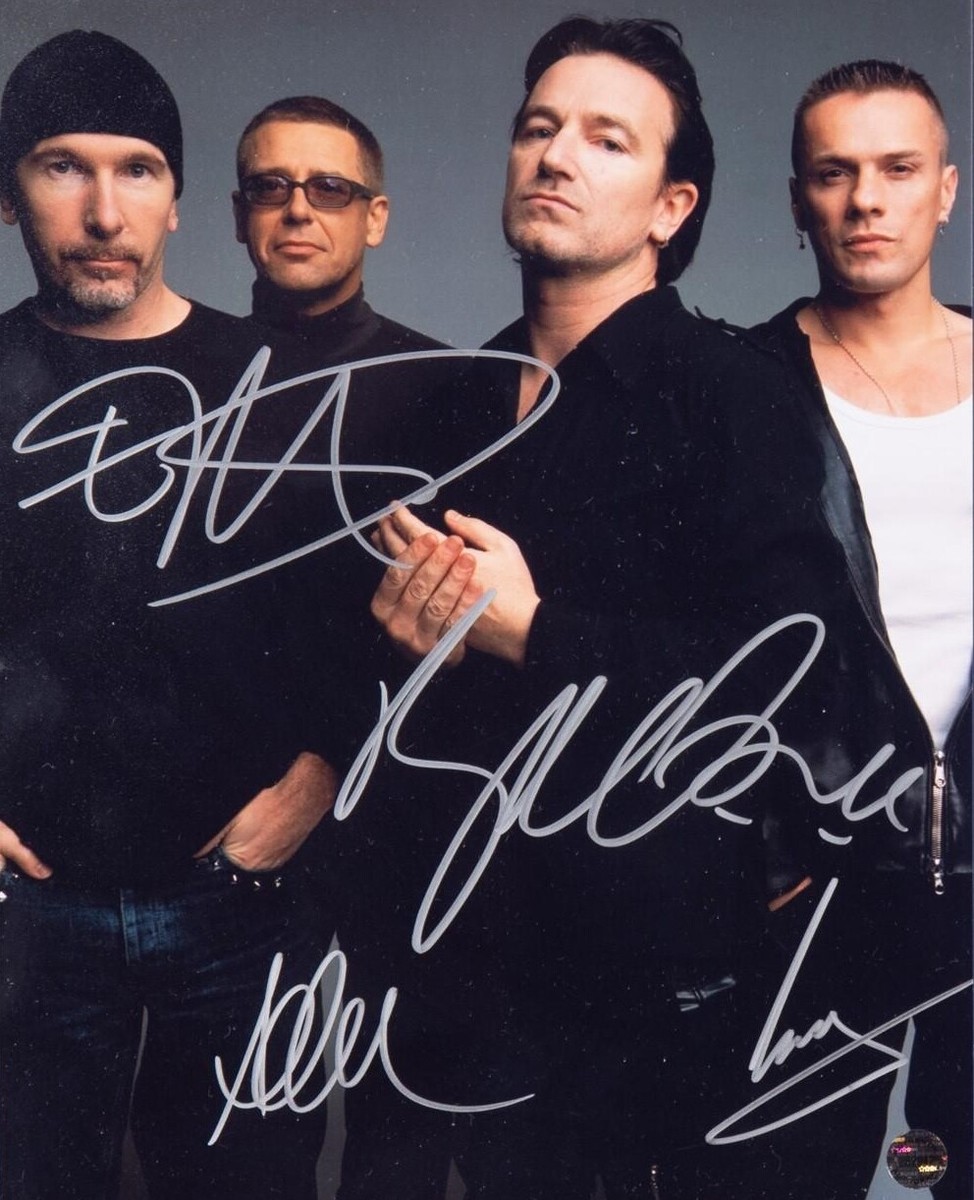 U2 Signed Photograph - Rock Band - Bono / Edge / Larry / Adam