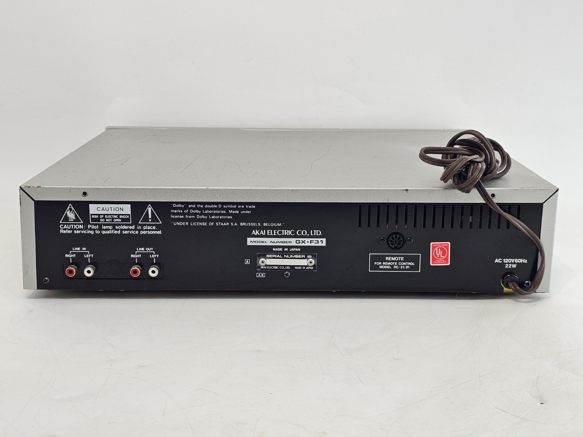 AKAI GX-F31 Direct Drive Stereo Cassette Tape Deck Super GX Rewind