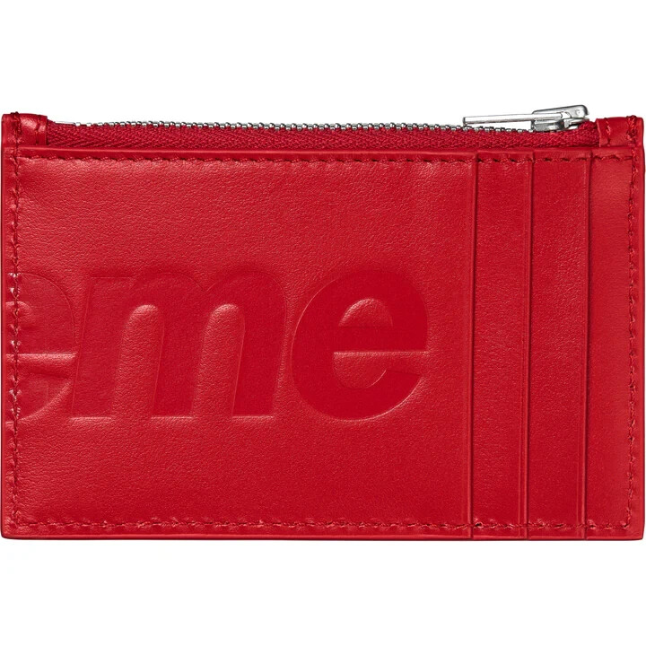Supreme Leather Zip Card Holder Red | eBay