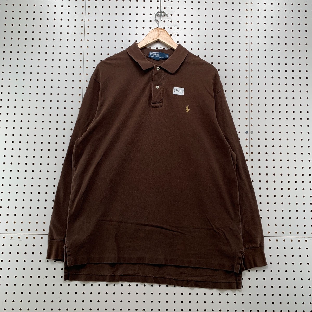 Polo Ralph Lauren Collared Shirt Mens XL Brown Long Sleeve Preppy