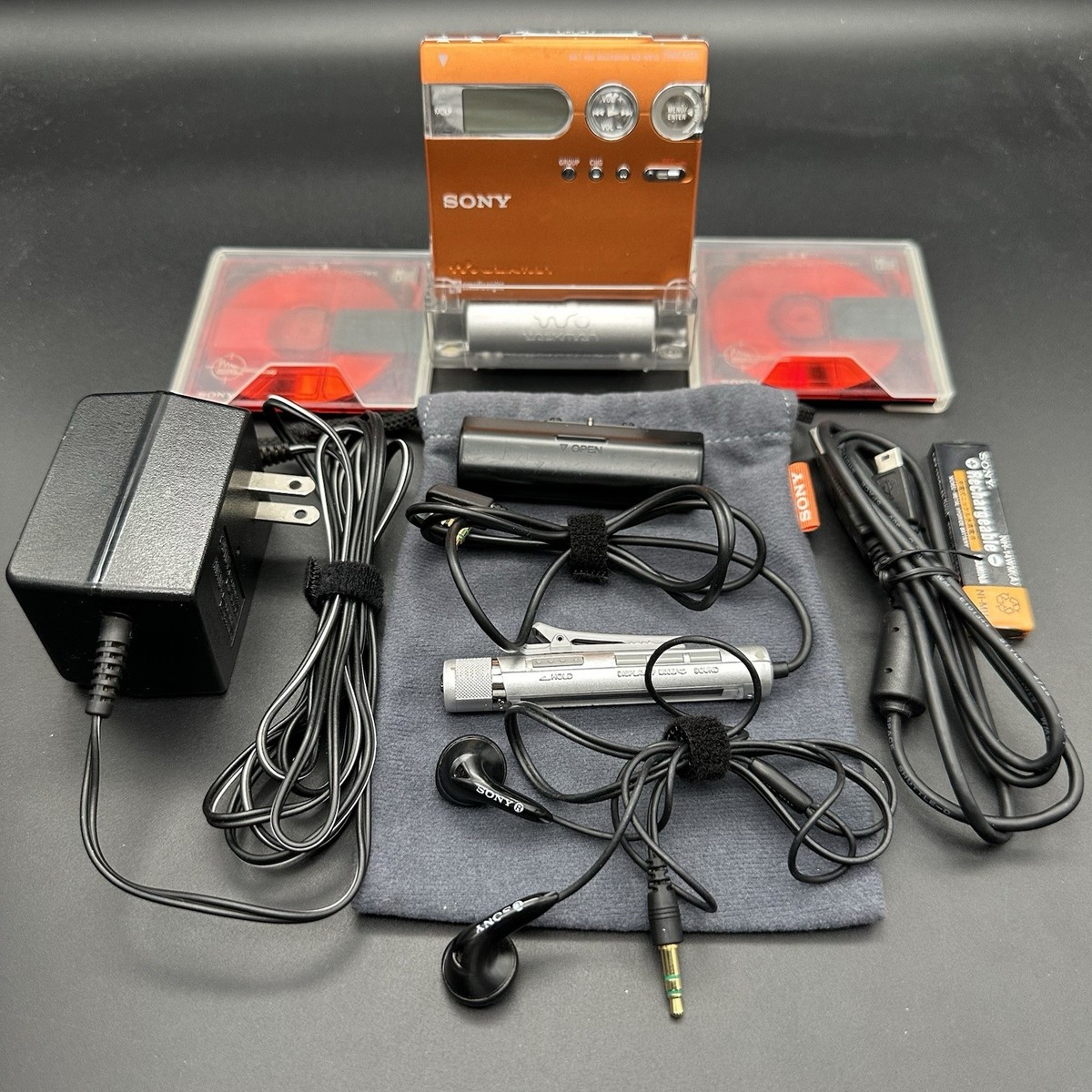 Sony MZ-N910 MD WALKMAN Orange Fully Tested Working | eBay