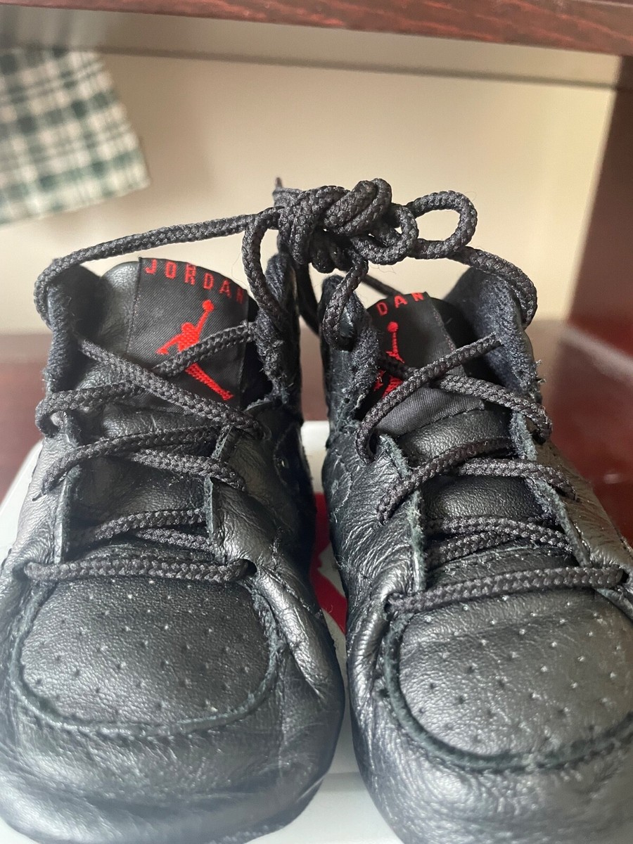 Vintage 1991 First Jordan Baby Shoes Black/Red Size 2 #7789 in