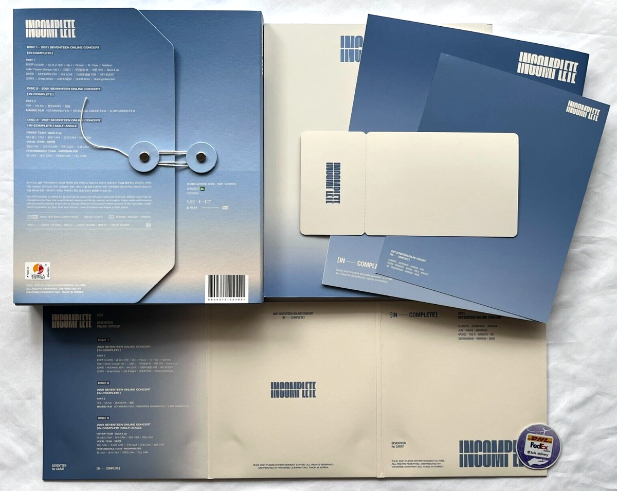 SEVENTEEN INCOMPLETE 2021 SEVENTEEN ONLINE CONCERT DVD 3 DISCS Set