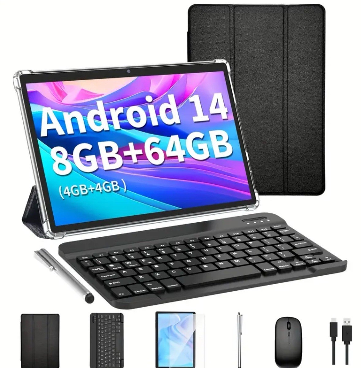 Relndoo 2025 New Android Tablet, 10.1 Inch Android 14 Tablet, 3GB
