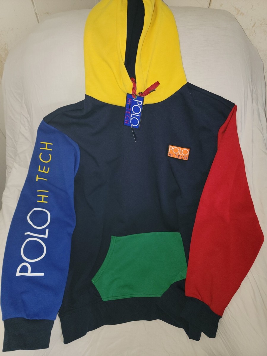 Ralph Lauren Polo Hi Tech Multi Color Block Pullover Hoodie Men's