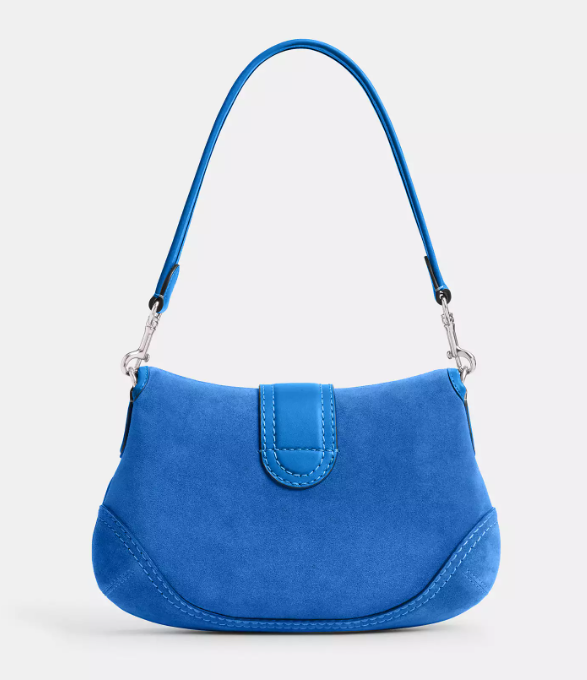 NWT Coach Soho Flap Bag in Suede [Silver/Mist Blue] ✨No US