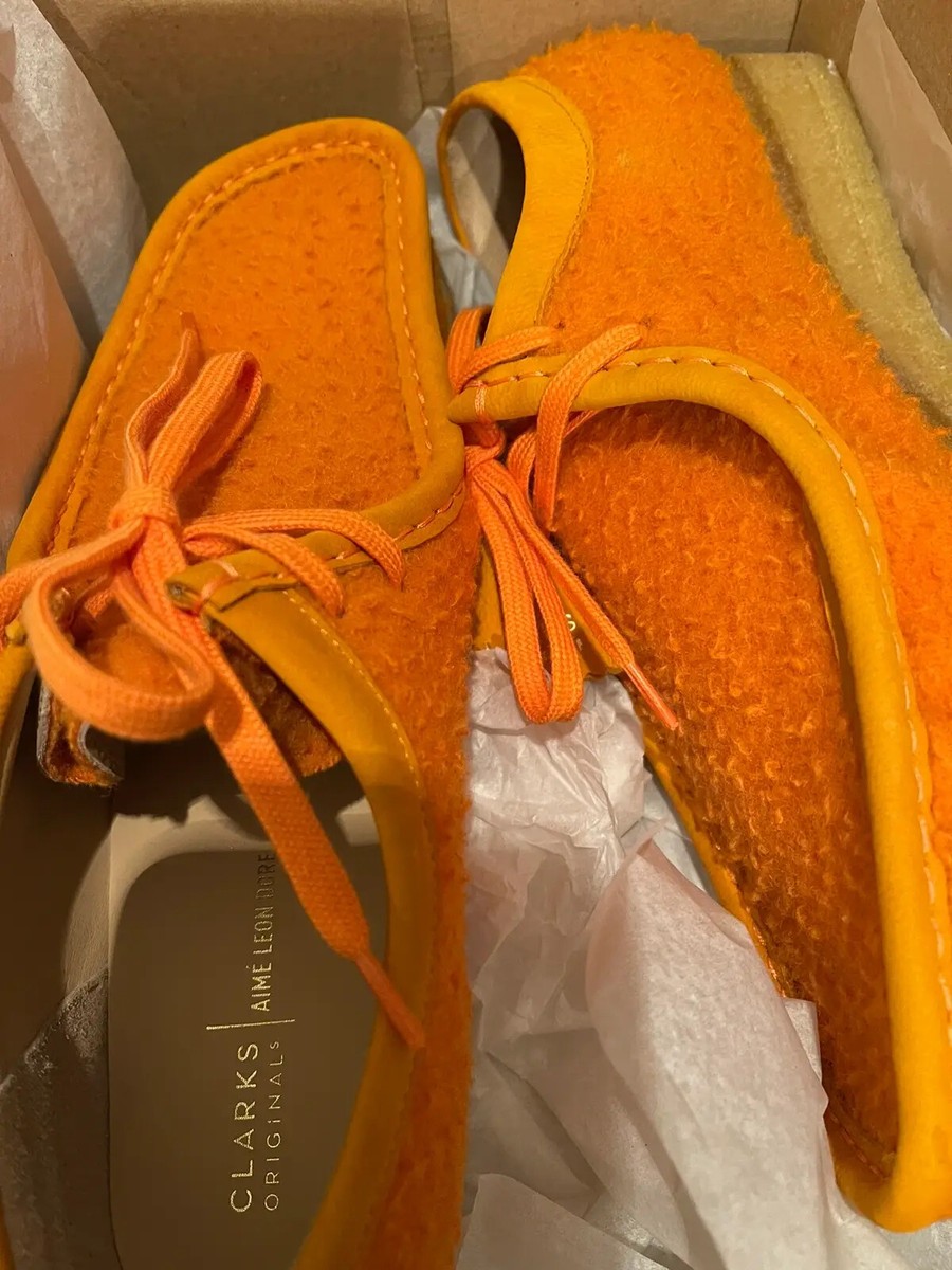 CLARKS ORIGINALS X AIME LEON DORE WALLABEE ORANGE CASENTINO WOOL